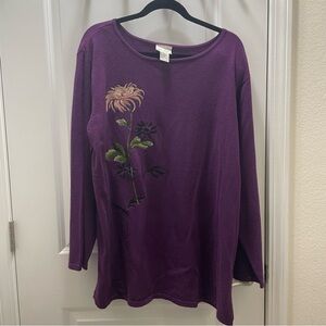 Yi Lin Chinese Arts & Style ladies lightweight embroidered sweater size 1X